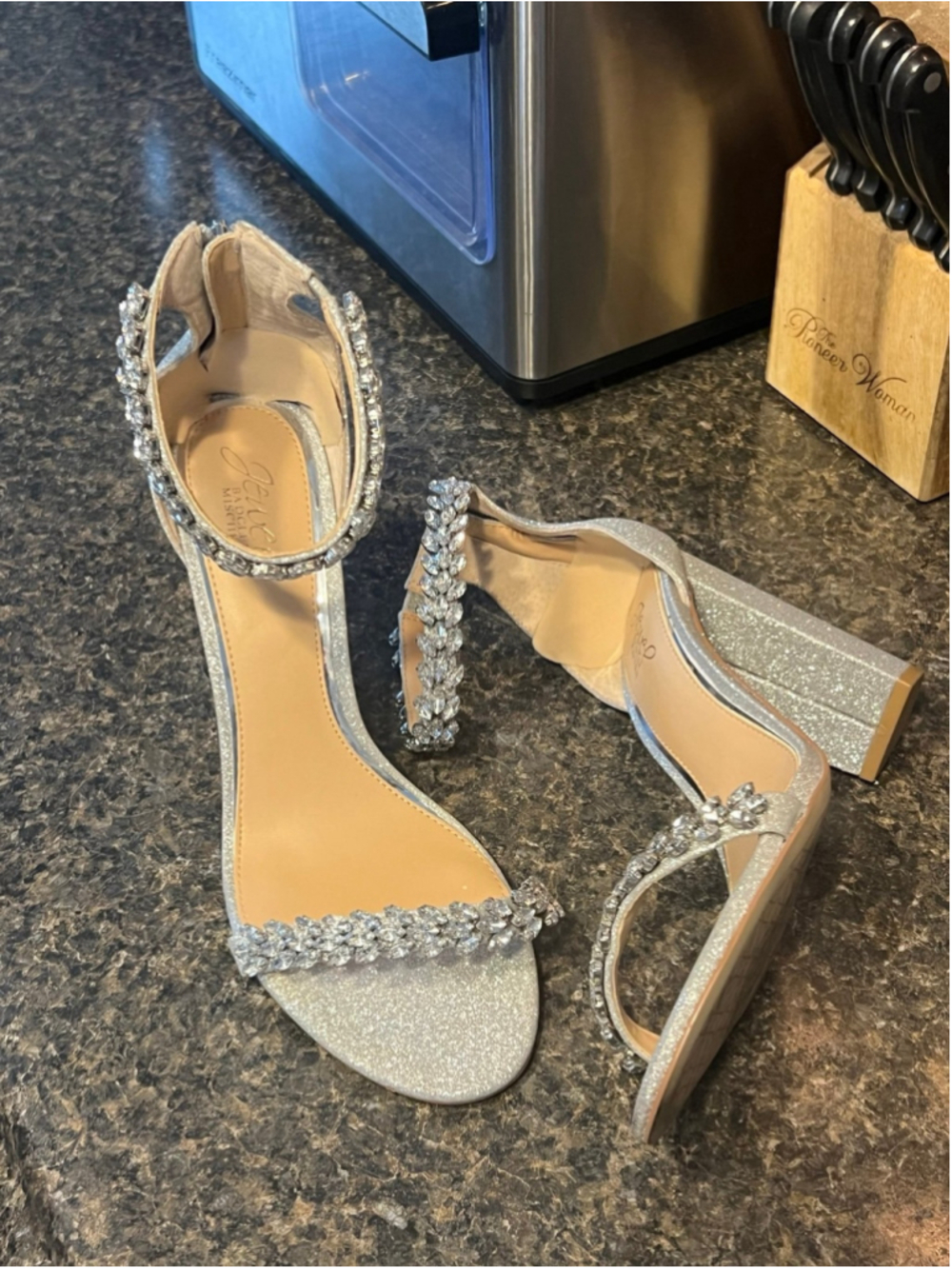 Jewel Badgley Mischka Mayra Ankle Strap Evening Sandals - Picture 8 of 12